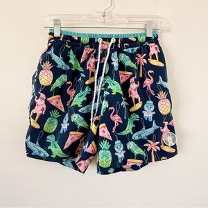 Chubbies Boys Tropical Ornament Novelty Swim Trunks Small 5.5” Inseam Vacation